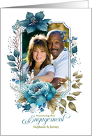 Engagement Announcement with Photo in Blue card