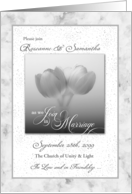 Gay and Lesbian Wedding Invitation Silver Tulips Custom card