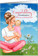 Granddaughter Congratulations on the Birth of her First Child Pink card