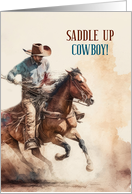 for a Cowboy on His Birthday Western Themed Horseback card