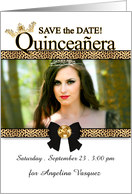 Quinceanera Save the Date Cheetah Print with Photo card