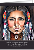 Native American Day Indigenous Woman Painting and Proverb card