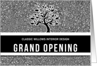 Grand Opening Business Announcement Classic Black Blank Custom card