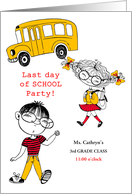 Last Day of School Party Invitation with Custom Front card