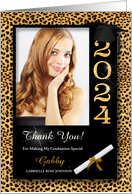 Cheetah Print Class of 2024 Graduation Gift Thank You Custom card