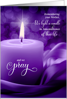 Mother Remembrance Death Anniversary Purple Candle card