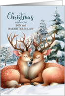 for Son and Daughter in Law on Christmas Romantic Reindeer card