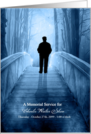 Male Memorial Service Invitation Heavenly Bridge in Blue Custom card
