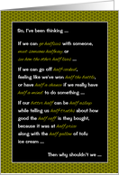 Half Birthday Humor Play on Words Idioms Green and Black card