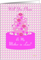 Mother in Law, Wedding Party Invitation, Floral Cake card