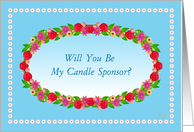 Candle Sponsor,Wedding Party Invitation,Flower Garden Wreath card