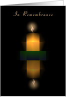 In Remembrance, Candle with Flame and Reflection, Blank card