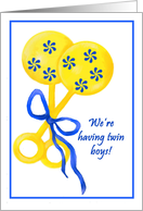 Announcing expecting twin boys card