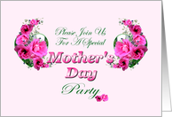 Mother’s Day Party Invitation with Pink Flowers card