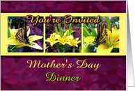 Mother’s Day Dinner Invitation Butterflies and Flowers card