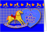 Baby Boy Adoption Announcement Rocking Horse card
