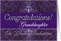Granddaughter Graduation Congratulations Purple Stone card