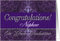 Nephew Graduation Congratulations Purple Stone card