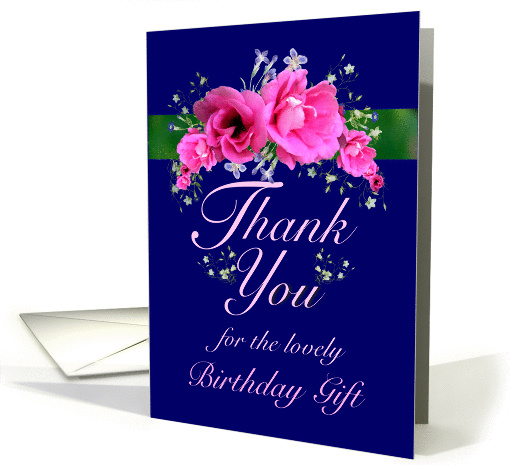 Birthday Gift Thank You Pink Flower Bouquet card (625830)