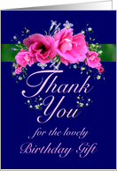 Birthday Gift Thank You Pink Flower Bouquet card