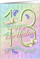 Granddaughter 13th Birthday Flowers and Butterflies card