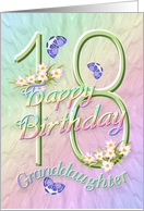Granddaughter 18th Birthday Flowers and Butterflies card