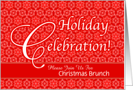 Red Lace Christmas Custom Brunch Party Invitation card