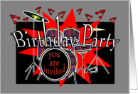 Musical Drum Beat Teen Birthday Party Invitation card