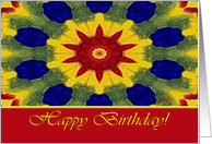 Happy Birthday for Sponsee, Colorful Rose Window Painting card