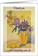 Administrative Professionals Day Thank You Secretary, Vase Flowers Painting card