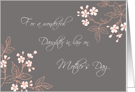 Daughter in Law Happy Mother’s Day Card - Coral White Grey Floral card