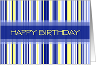 Blue Stripes Employee Birthday Card