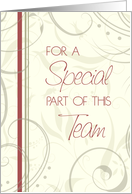 Beige and Red Floral Employee Birthday Card