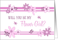 Flower Girl Invitation, Sister, pink flowers card