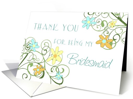 Garden Flowers Friend Thank You Bridesmaid card (602187)