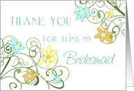 Garden Flowers Friend Thank You Bridesmaid Card