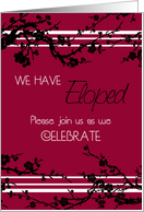 Red Floral Elopement Party Invitation Card