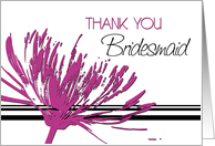Pink Black Flower Friend Bridesmaid Thank You Card