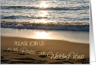 Wave at Sunset Vow Renewal Invitation Card