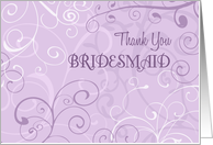Lavender Swirls Sister in Law Thank You Bridesmaid Card