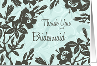 Blue Floral Friend Thank You Bridesmaid Card