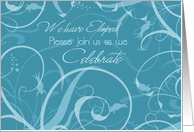 Turquoise Floral Elopement Party Invitation Card