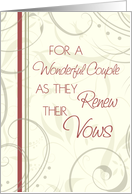 Beige Swirls For Couple Congratulations Vow Renewal Card