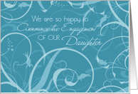 Turquoise Daughter Engagement Announcement Card