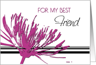 Pink Flower Best Friend Birthday Card