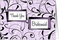 Lavender Floral Friend Thank You Bridesmaid Card