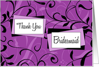 Purple Floral Friend Thank You Bridesmaid Card