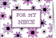 Niece Flower Girl Invitation, Pink & Purple Flowers card