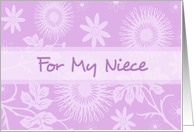 Niece Flower Girl Invitation, Purple Flowers card