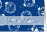 Christmas Wedding Invitation Card - Blue White Decorations card